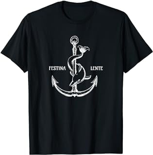 Festina Lente Symbol Anchor Dolphin Make Haste Slowly T-Shirt - Walmart.com
