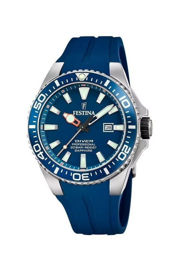 The Originals Rubber Strap Blue Dial Quartz Diver's F20664-1 200M Men's Watch