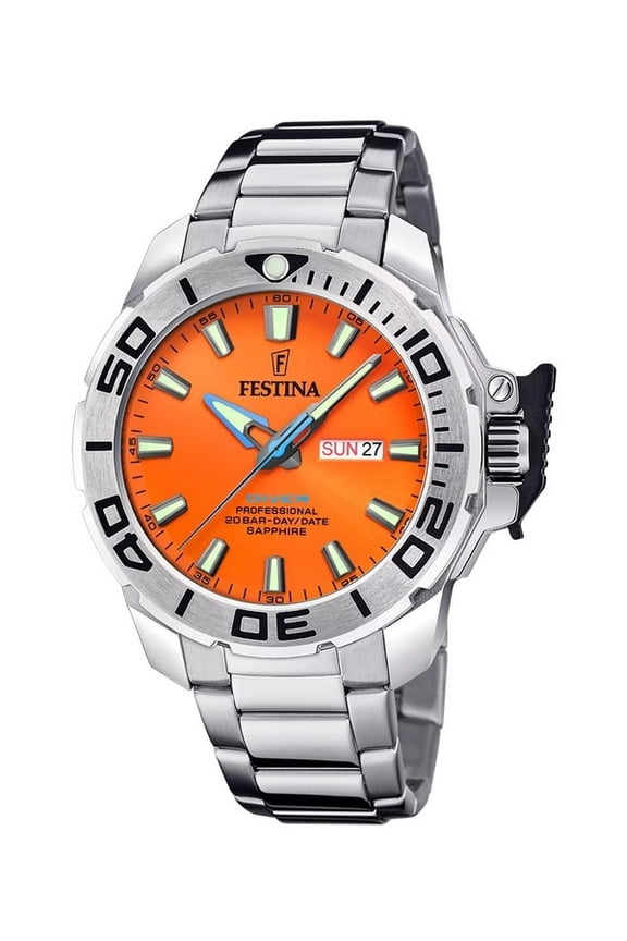 The originals Stainless Steel Orange Dial Quartz Diver's F20665-5 200M Men's Watch