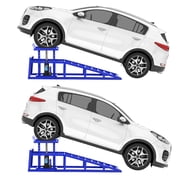 Festisoul 2 Pack Hydraulic Car Ramps and Truck Service Ramps, 11000 lbs 5 Tons, Low Profile Car Lift Service Ramps for Oil Changes, Adjustable Lift Height