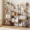 thumbnail image 1 of Festisoul 54" 4-Tier Bookshelf, Industrial Metal Frame Bookcase with Adjustable Storage Open Shelves for Home, Office, Brown, 1 of 8