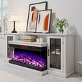 thumbnail image 1 of Festisoul 75'' TV Stand with 40'' 3-Sided Glass 750W/1500W Electric Fireplace 12-Color LED Flame and 5 Brightness Modes, 1 of 7