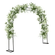 Festisoul 9.8Ft x7.2Ft Garden Arch, Metal Arch Trellis for Various Climbing Plant Roses Vines Support Wedding Decorations, Black