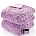 thumbnail image 1 of Festisoul Electric Heated Blanket Full Size, 72"×84" Thick Tufted Sherpa Heated Blanket with 10 Heating Levels and 10 Time Settings, Machine Washable Fast Heating Blanket, Purple, 1 of 8