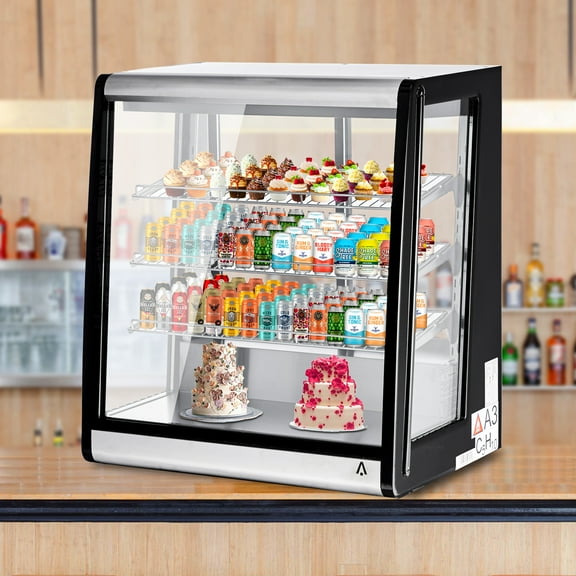 Festisoul Refrigerated Display Case, 7 Cu.Ft./196L Commercial Countertop Pastry Display Refrigerator, Frost-Free Showcase with LED, Showcase Cooler for Bakery Food Display