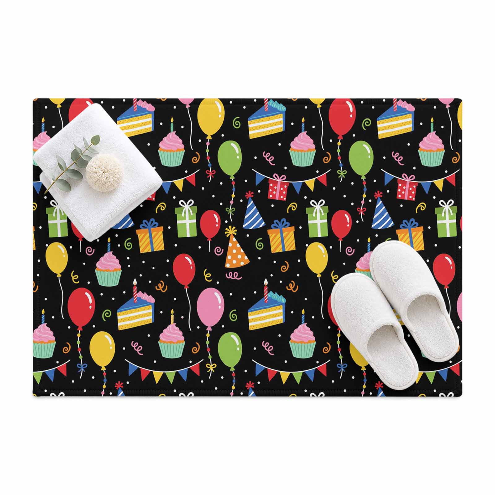 Festival Balloon Area Rug 2'x3', Playful Party Banners Birthday ...