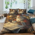 thumbnail image 1 of Festival Bedding Set Reading Santa Claus Puppy Printed Duvet Cover Set Kids Adult Christmas Bed Gift,Twin (68"x86"), 1 of 5