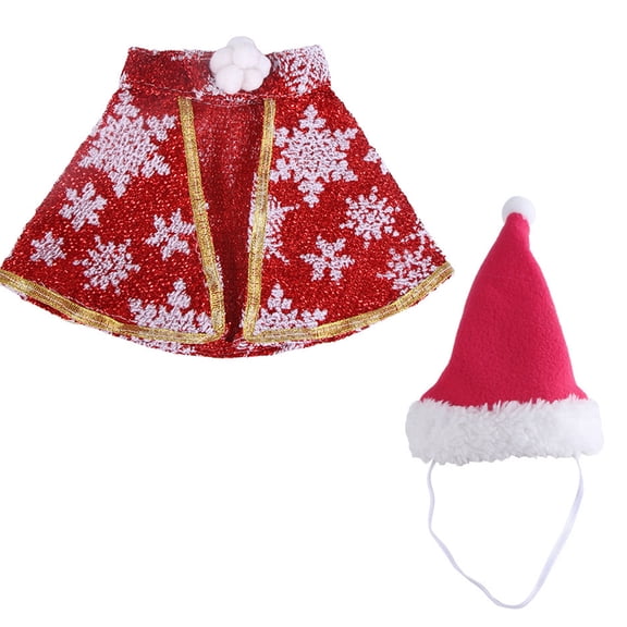 Festival Cats Costume Hat Set Cosplay Pet Party Cloak with Santa Hat Christmas Pet Festival Dog Photo Props Outfit