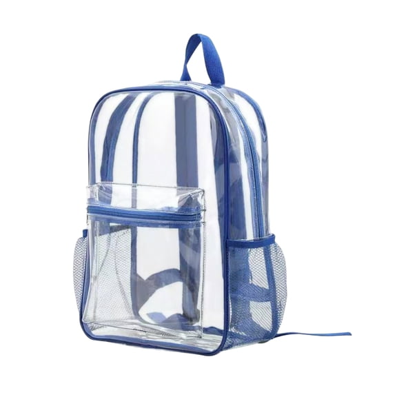 Festival Clear Bag 14.96" PVC Waterproof Large Capacity Multi-compartment for Work Travel (Blue)