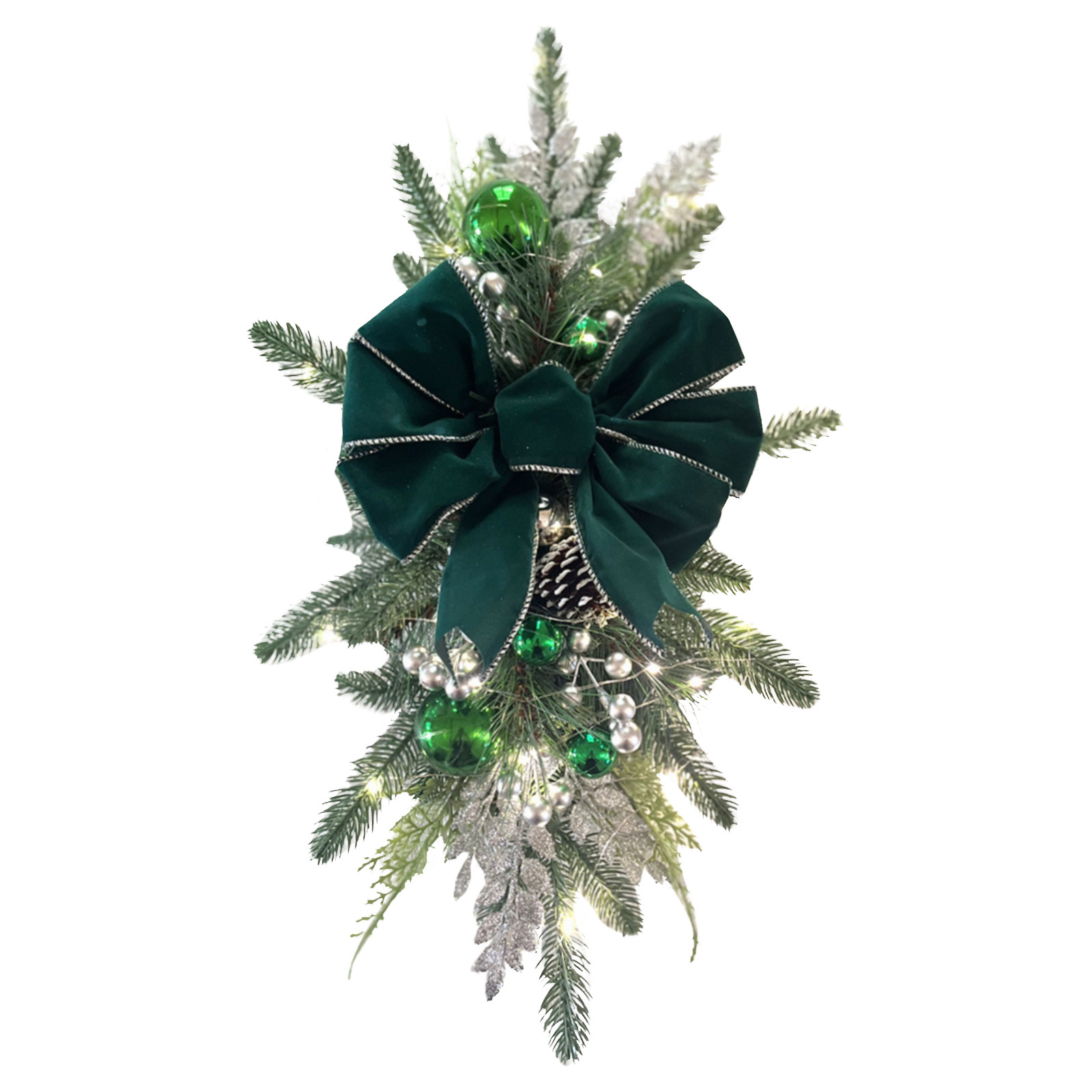 Festival Clearance Christmas Wreaths For Front Door, Xmas Stairway