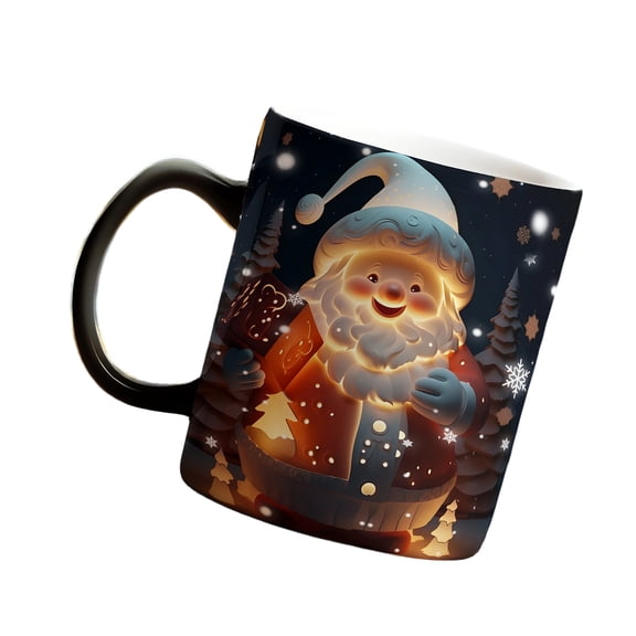 Festival Color Transforming Ceramic Cup With Christmas Theme Designs Heat Activated Drinkwares Sturdy Daily Use