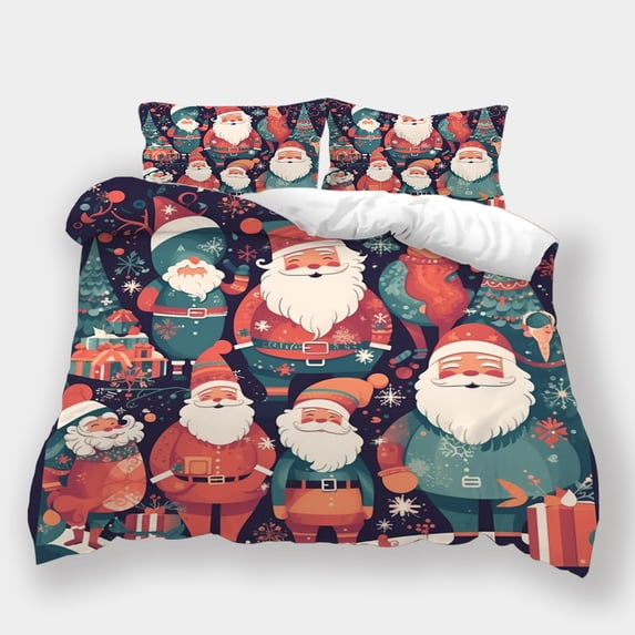Festival Comforter Cover Duvet Cover Set Christmas Santa Claus Bedspreads Children Cartoon Bedding Suit
