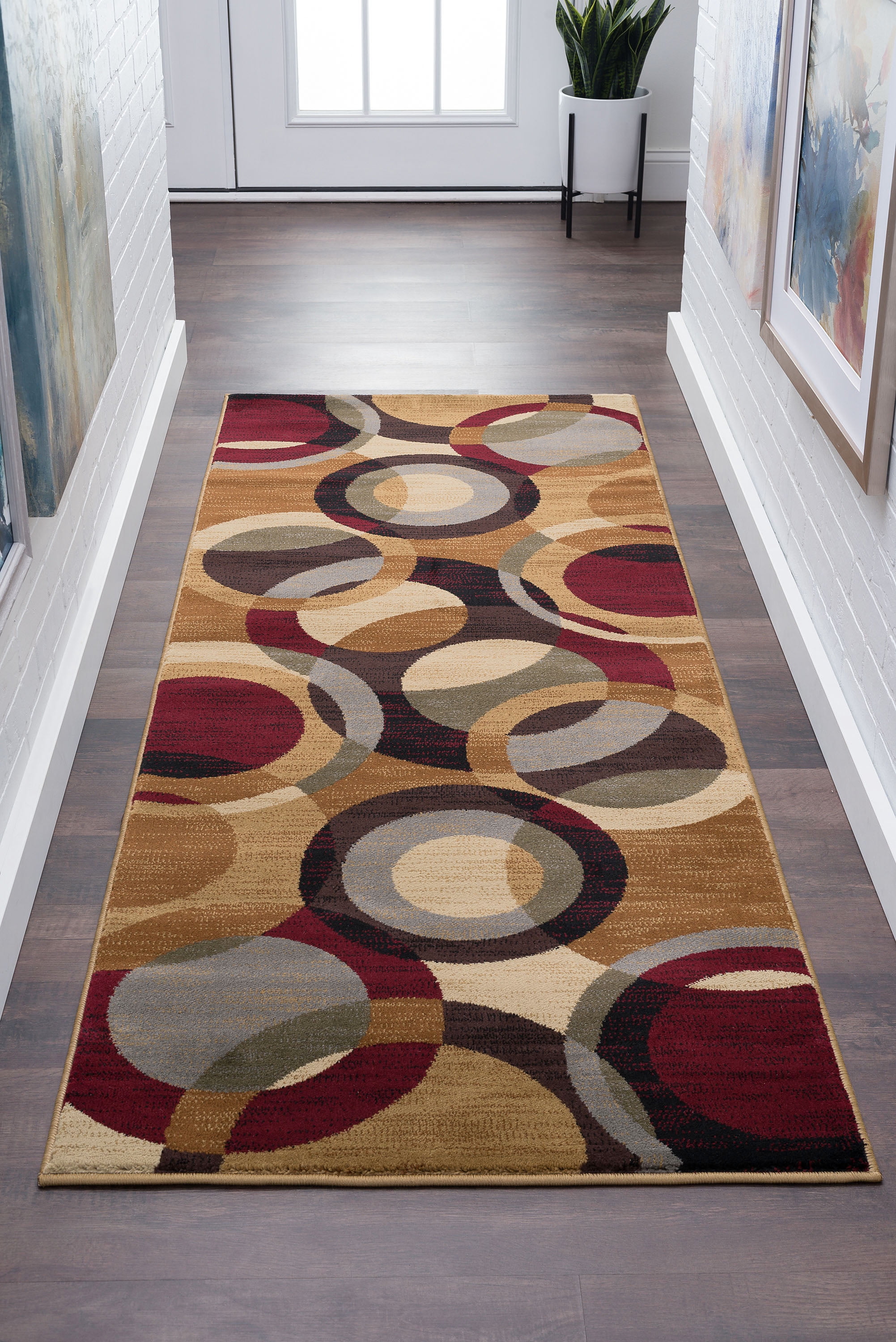 Festival Contemporary 2.7' x 7' Multi-Color Polypropylene Indoor Area Rug