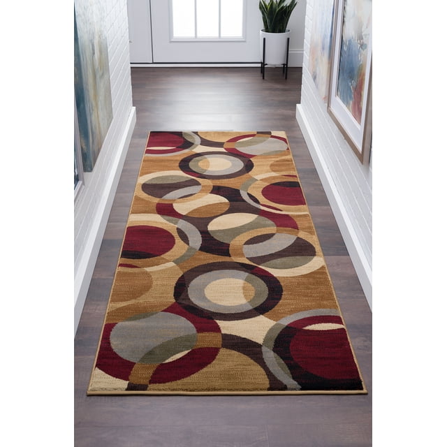 Festival Contemporary 2.7' x 7' Multi-Color Polypropylene Indoor Area ...
