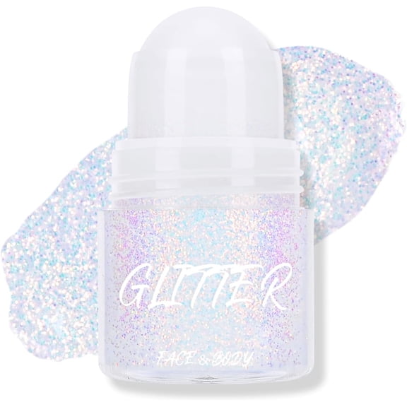 Festival Decor Makeup Chunky Glitter,Roll-on Holographic Body Glitter Gel,Dazzling Eyeshadow Highlighter,Multi-Purpose Makeup Glitter Gel