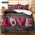 thumbnail image 1 of Festival Duvet Cover Set Valentine's Day Print Bedding Set Couple Romantic Polyester Quilt Cover for Lover Full King Size, 1 of 5