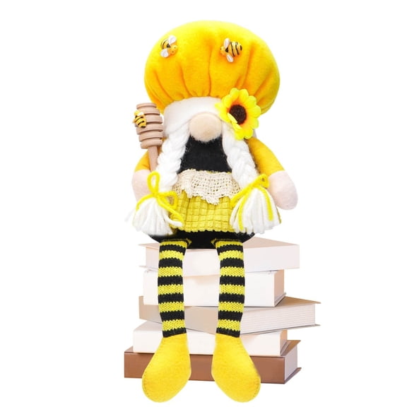 Festival Faceless Doll Long Legged Sitting Doll Cute Dwarf Goblin Decorative Ornament Honey Bumble Bee Sunflower Plush Stuffed Gnomes Doll