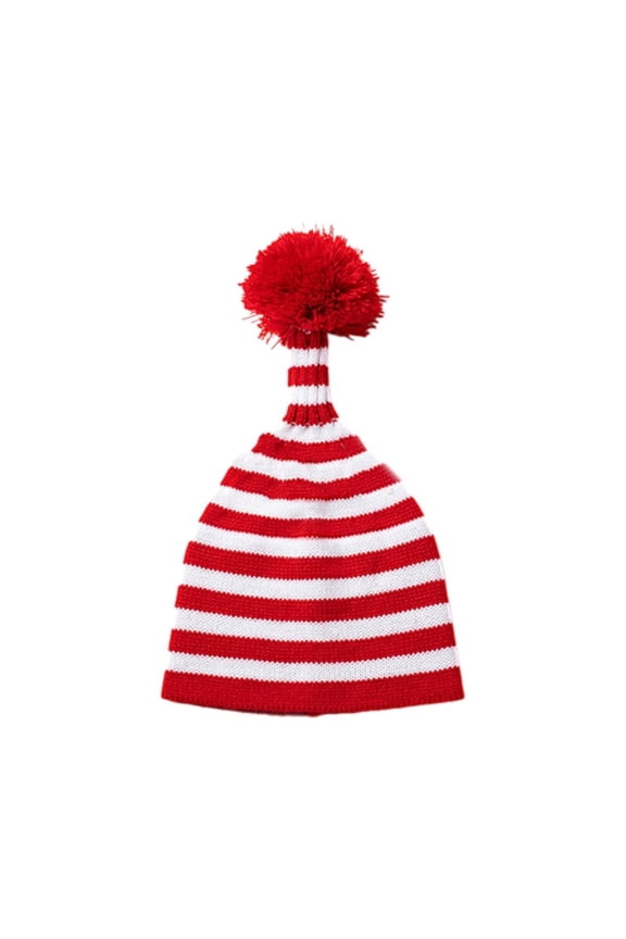 Festival Family Matching Christmas Hat for Parent & Child Red & White Knit Hats with Poms Embraces the Holiday Season
