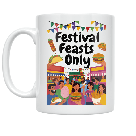 Festival Feasts Only Art - Foodie Enthusiast - 11 oz Ceramic Coffee Mug