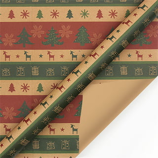 Brown Country moose pattern wrapping paper