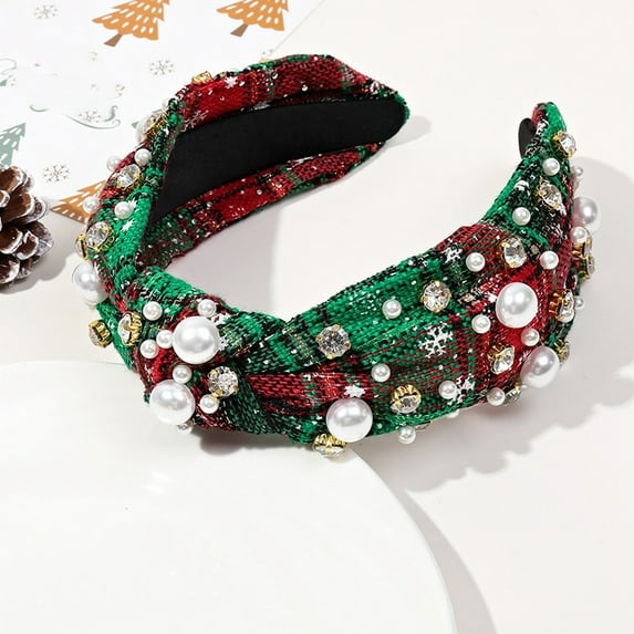 Festival Headbands for Women Christmas Headband Wide Turban Hair Accessories Christmas Decoration Hair Accessory for Holiday Celebrations