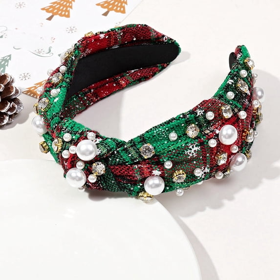 Festival Headbands for Women Christmas Headband Wide Turban Hair Accessories Christmas Decoration Hair Accessory for Holiday Celebrations