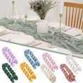 thumbnail image 1 of Bohemian Cheesecloth Table Runner Gauze Mesh Tablecloth for Wedding Reception Bridal Shower Birthday Party Romantic Rustic Farmhouse Decor, 118x36 Inch, 1 of 7