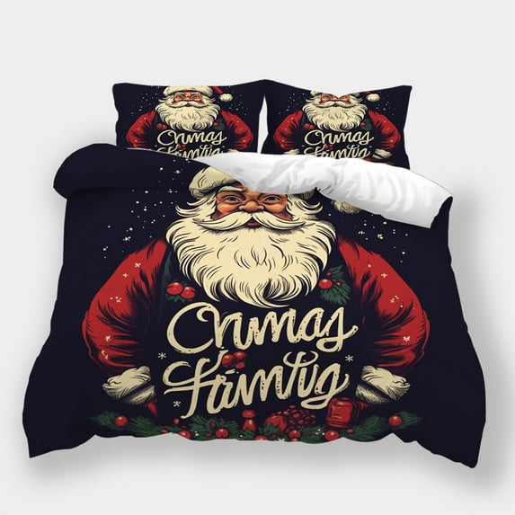 Festival Home Textiles Christmas Vintage Santa Claus Bedroom Decor Teen Adult Comforter Cover Quilt Cover Set