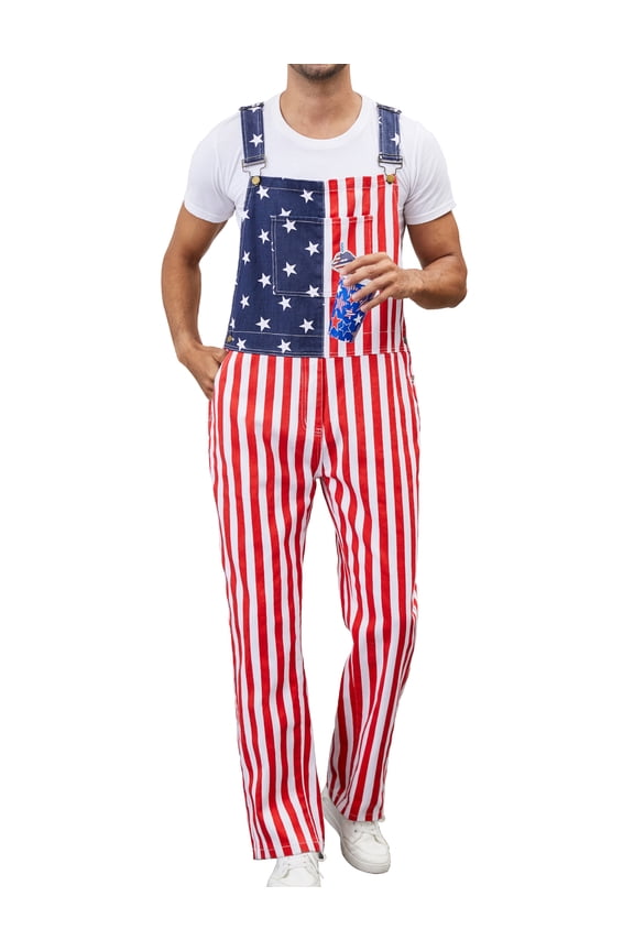 Festival Overalls Men Adjustable Straps Jumpsuits Bibs Coveralls