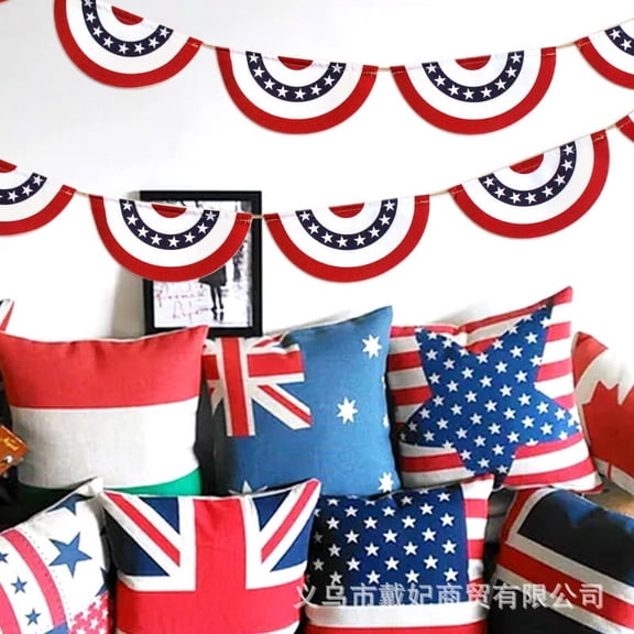Festival Party Decoration Flag String Flag Five Pointed Star Semi-Circular Flag Pull Flag