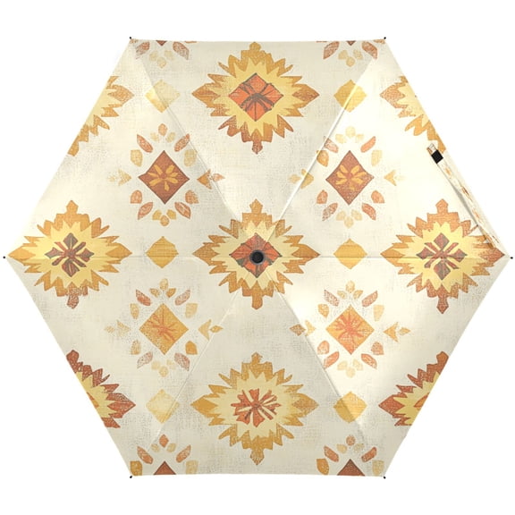 Festival Patterns Umbrellas for Sun Auto Open Close UV50+ Waterproof 5-Fold Compact Fiberglass Frame
