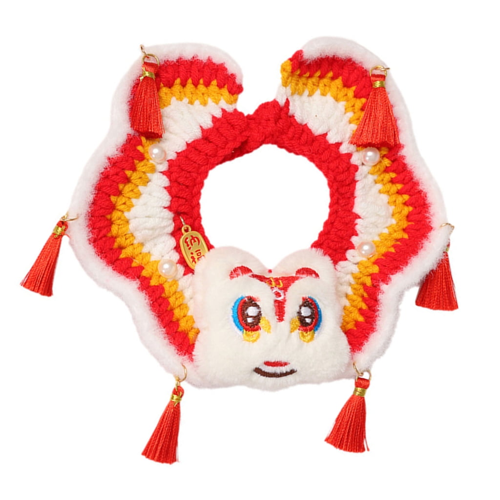 Festival Pet Lion Dance Scarf Collar Adjusting Knitted Lion Dancing ...