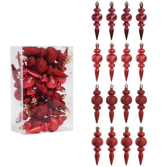 Festival Plastic Decorations Colorful Painted Irregular Tapered Design Christmas Decoration For Indoor Outdoor Party