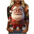 thumbnail image 1 of 3/4 Sleeve Christmas Shirts for Women Santa Fall Tees 3/4 Sleeve Round Neck Tops Tshirts Fall Fashion Must Haves My Items, 1 of 5