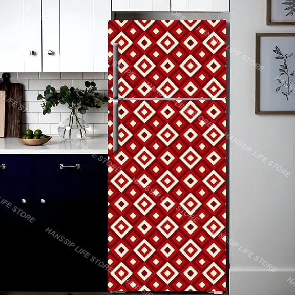 Festival Snowflake Tiling Background Refrigerator Door Wrap Cover Decal Waterproof Kitchen Fridge Cabinet Wallpaper