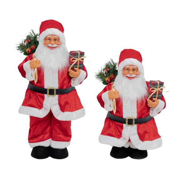 Festival Stretchable Santa Decoration For Indoor Seasonal Display Ornament With Plastic Fabric Construction