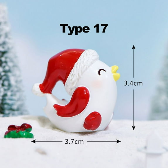 Festival Supplies Gift Box Elk Penguin Sheep Dollhouse Ornament Christmas Animal Figurines Micro Landscape Snow Globe Fairy Garden Decoration TYPE 17