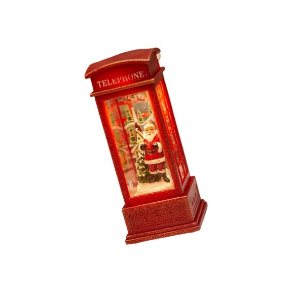 Festival Telephone Booth Snowflake Plastic Crystals Ball Ornament