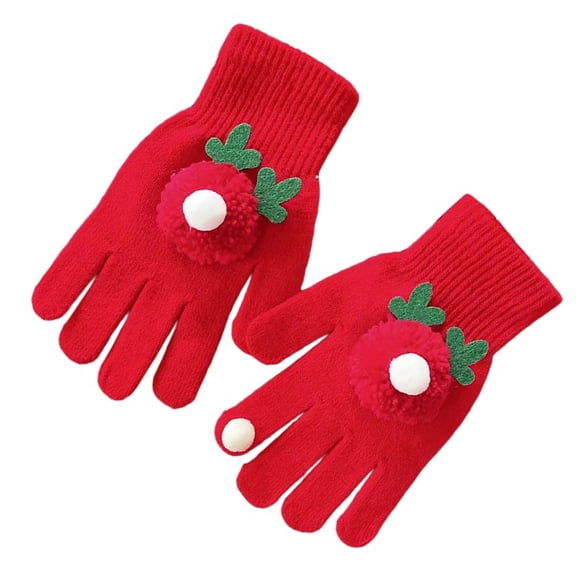Festival Theme Gloves Christmas Gloves with Gingerbreadman/Snowman/Reindeer Decors For Daily Use Winter Warm Knitwear