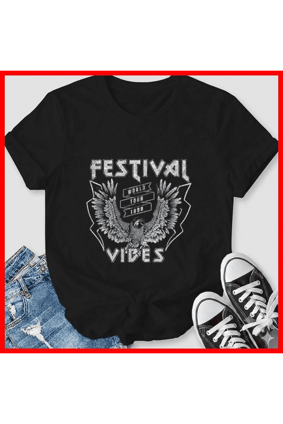 Festival Vibes World Tour Nineteen Ninety Eagle Spread Wings Unisex T-Shirt, up to size 5XL