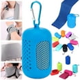thumbnail image 1 of Festivalment Portable Cooling Towel, Subscrsidewa Portable Cooling Towel for Neck and Face, Microfiber Workout Towels for Yoga, Sport, Running, Workout, Camping& More Activities (Sky Blue), 1 of 8