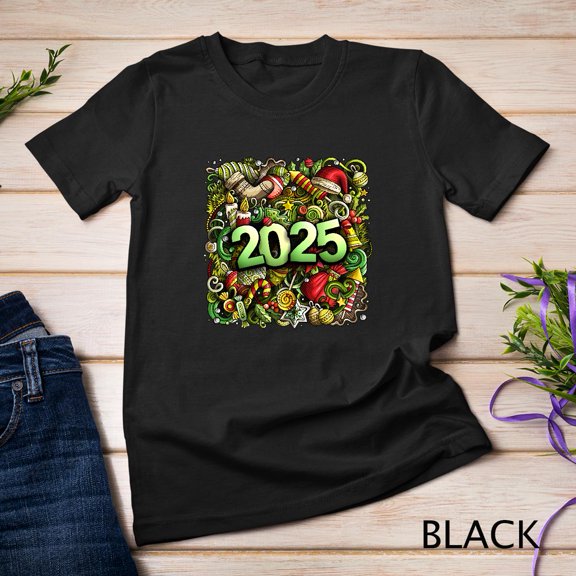 Festive 2025 Doodle Celebrate the New Year in Style Funny T-Shirt Sweatshirt