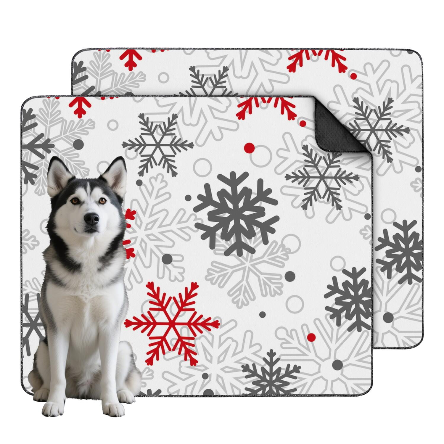 Festive 35" x 41" Reusable Puppy Pads 2-Pack, Christmas Themed Washable Dog Potty Training Mats, Highly Absorbent Pet Mat for Crate Bottoms and Living Areas