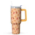 thumbnail image 1 of Festive 40oz Tumbler with Handle - Stainless Steel Snow Pattern, Double Wall Vacuum Insulated w/Straw Lid, 1 of 3