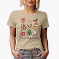 thumbnail image 1 of Festive AF, 90s Retro Christmas Art Merch Gift, Tan T-Shirt, Small, 1 of 5