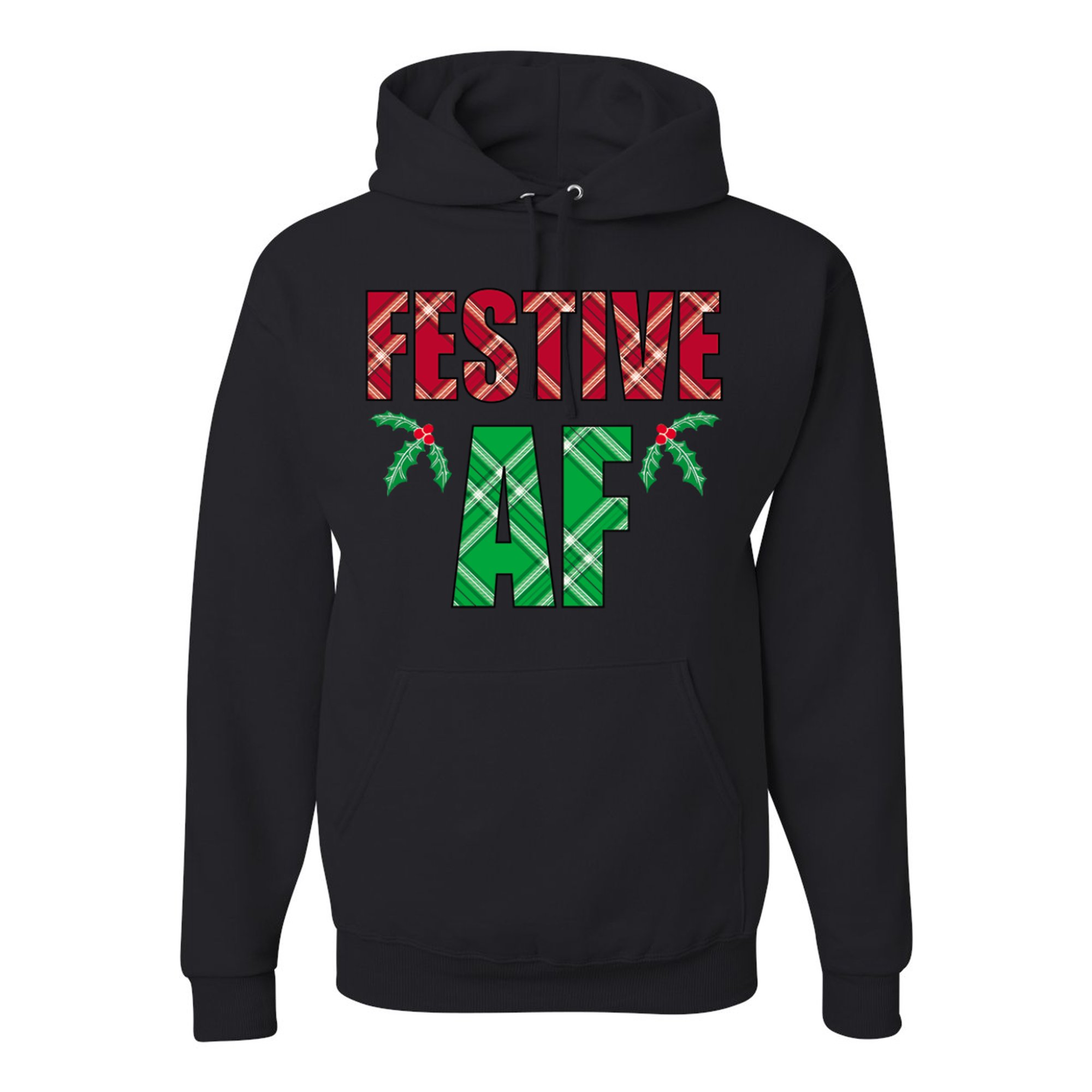 Festive AF Christmas Unisex Graphic Hoodie Sweatshirt, Black, Small -  Walmart.com