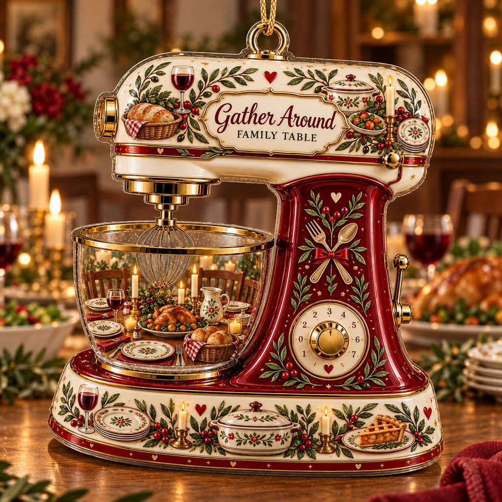 Festive Acrylic Ornament Gather Around Family Table Holiday - Walmart.com