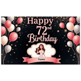 thumbnail image 1 of Festive Banner Happy 72nd Birthday Balloon Celebration Elegant Design for Birthday Party Celebration Photography Backdrop, 1 of 7