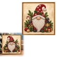 thumbnail image 1 of Festive Beaded Christmas Gnome Tabletop Decor, Embellished Pearl Art with Red Hat & White Beard, Golden Framed Holiday Ornament for Mantel Shelf Display, 1 of 10