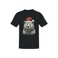 thumbnail image 1 of Festive Bear in Santa Hat Men's T-shirt, 1 of 3